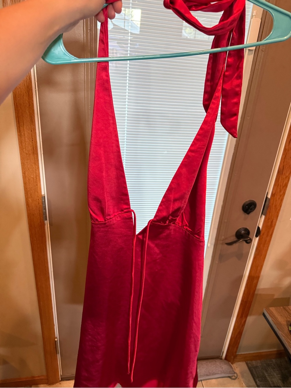 Princess Polly Red Satin Halter Mini Dress